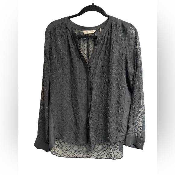 Rebecca Taylor Tops - REBECCA TAYLOR Womens Black Embroidered Poet Blouse - Size 8